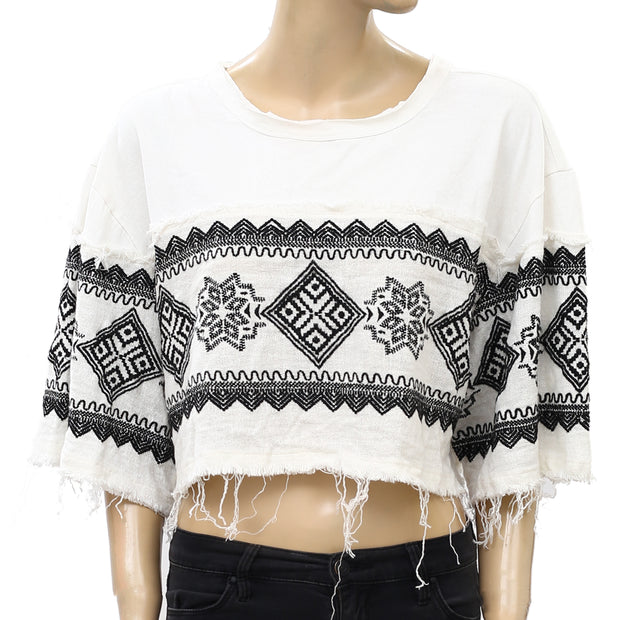 Urban Outfitters UO kennet Allover embroidered cropped tee Top