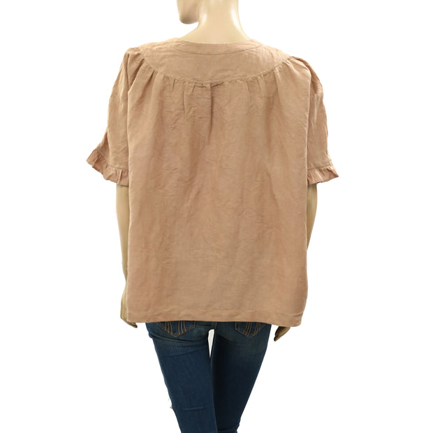 Free People 荷叶边流苏女衫上衣 M