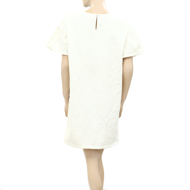 Sezane Solid Shift Mini Dress S-36