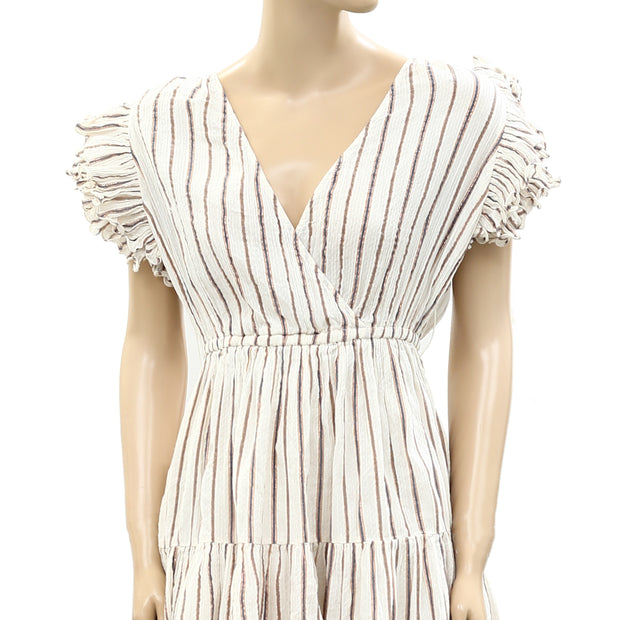 Ulla Johnson Metallic Striped Mini Tunic Dress S