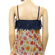 Savage & Culture Lace Floral Printed Slip Mini Dress XS