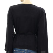 Free People 黑色裹身衬衫上衣 XS