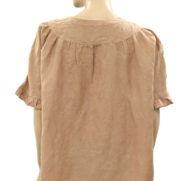 Free People 荷叶边流苏女衫上衣 M