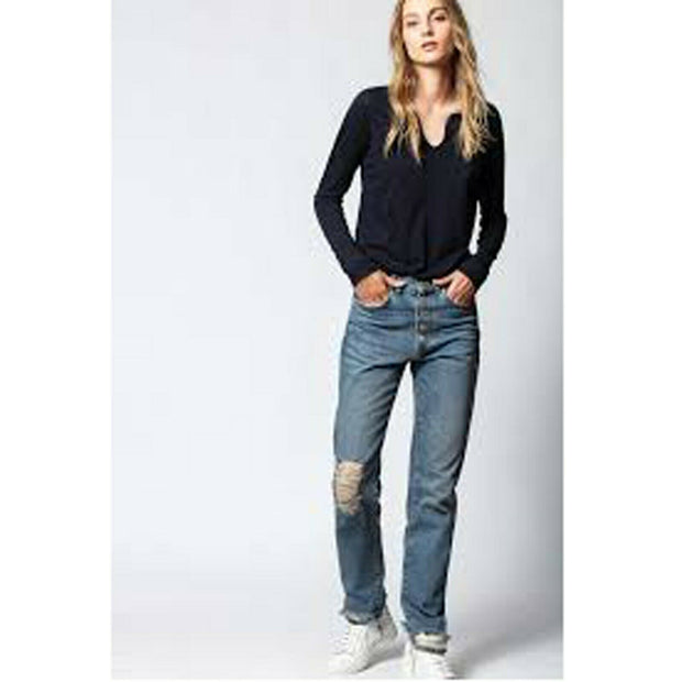 Zadig & Voltaire Tunisian ML Strass Moon T-shirt Top