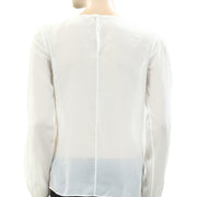 Yoana Baraschi Anthropologie Flapper White Floral Top S