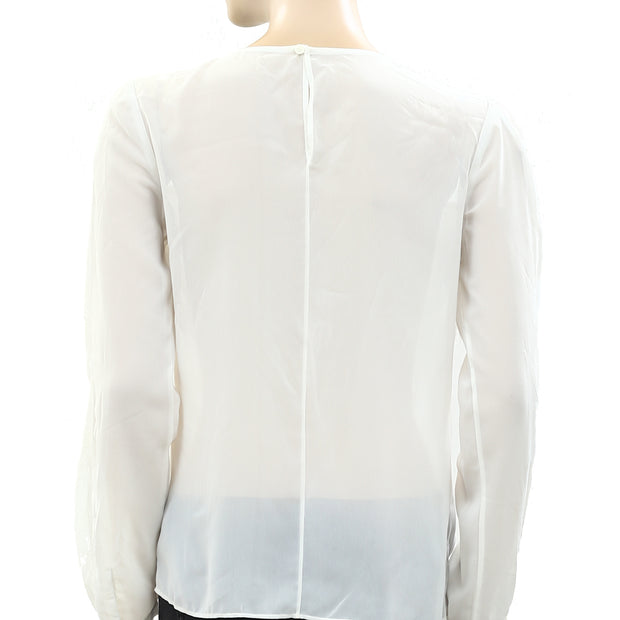 Yoana Baraschi Anthropologie Flapper White Floral Top S