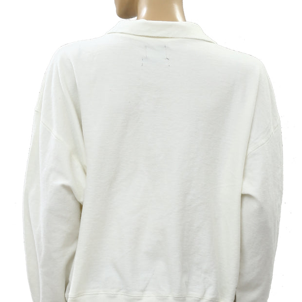 Out From Under Urban Outfitters Jacintha Reverse Henley Sweatshirt Top
