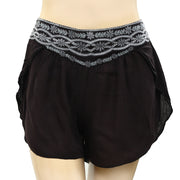 Ecote Urban Outfitters Evelyn Embroidered Yoke Shorts Black S