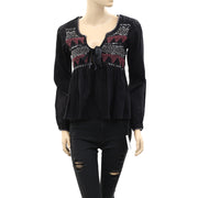 Odd Molly Anthropologie Embroidered Embellished Blouse Top XS