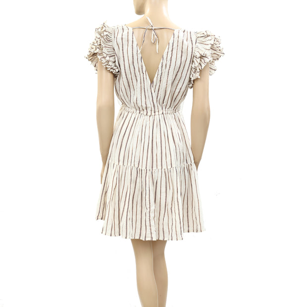 Ulla Johnson Metallic Striped Mini Tunic Dress S