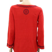 Lucky Brand Embroidered Tunic Top M