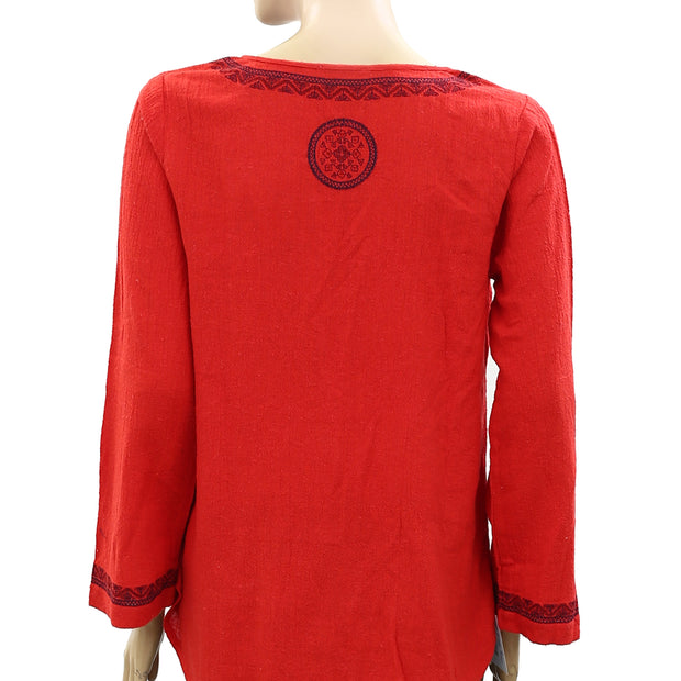 Lucky Brand Embroidered Tunic Top M