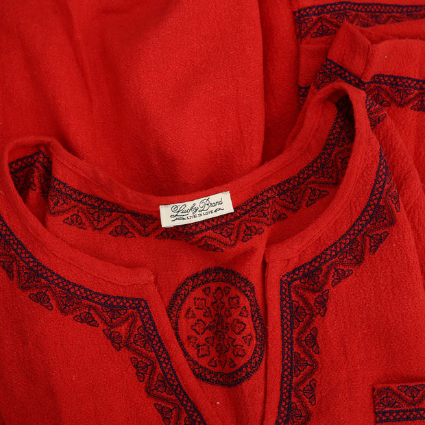 Lucky Brand Embroidered Tunic Top M