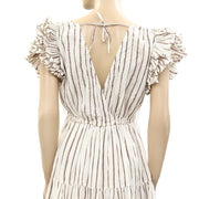 Ulla Johnson Metallic Striped Mini Tunic Dress S