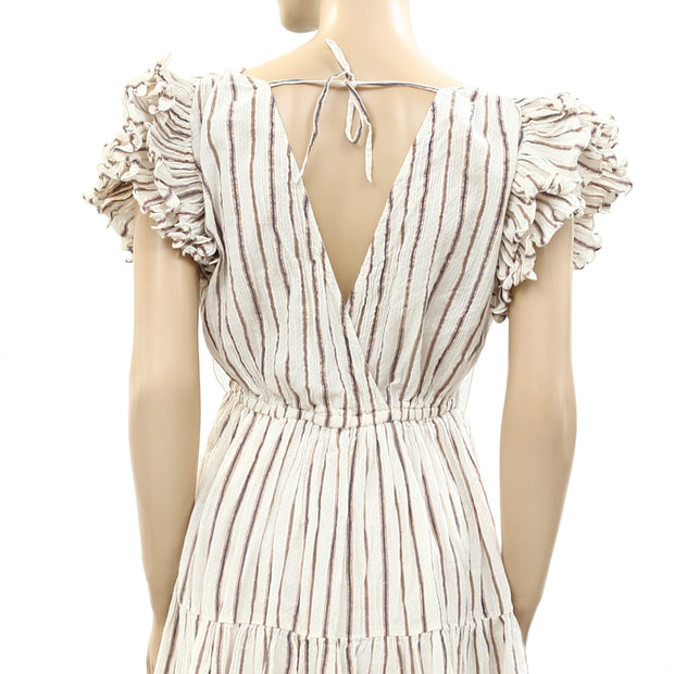 Ulla Johnson Metallic Striped Mini Tunic Dress S