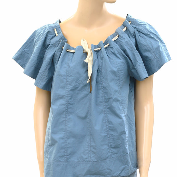 Ulla Johnson Solid Blue Blouse Top M