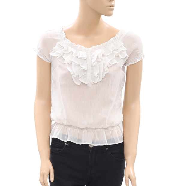 Hollister Smocked Blouse Top S