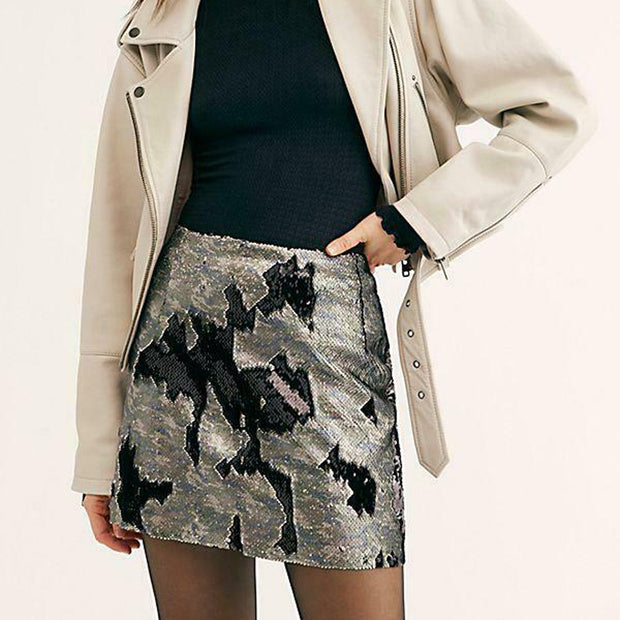 Free People Fp One Sequin Mini Skirt M