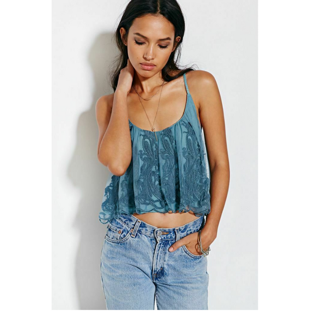 Kimchi Blue Urban Outfitters Scalloped-Edge Swing Cami Top