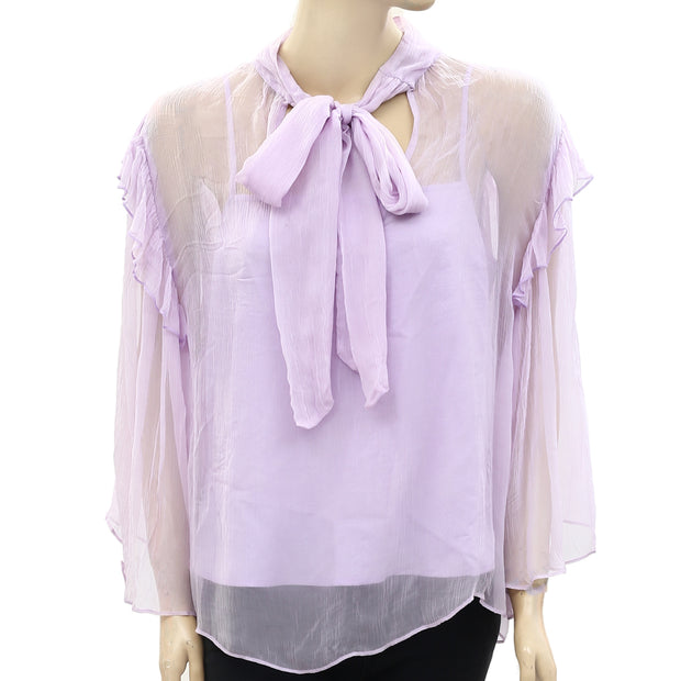 HappyXNature Kate Hudson Ruffle Blouse Top S