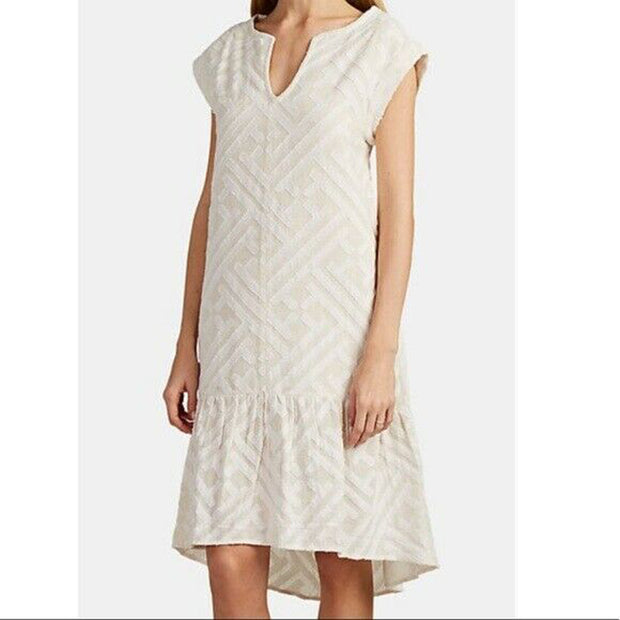 Leo & Sage Lace Jacquard Ivory Mini Dress S