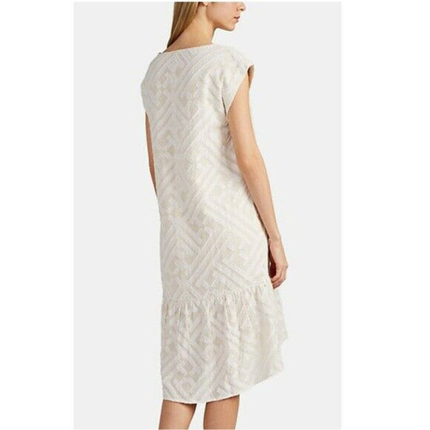 Leo & Sage Lace Jacquard Ivory Mini Dress S