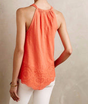 Meadow Rue Anthropologie Knotted Eyelet Blouse Top