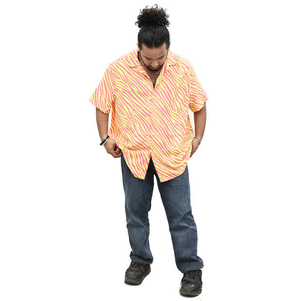 ASOS DESIGN Men's Regular Zebra Print Shirt S
