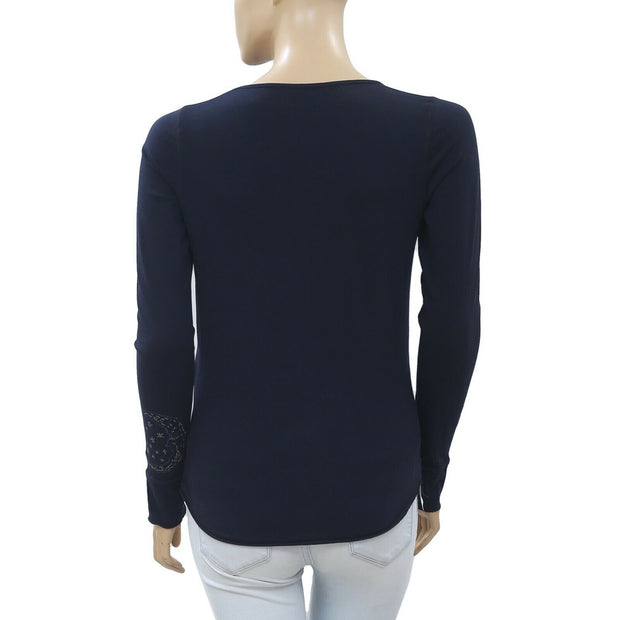 Zadig & Voltaire Tunisian ML Strass Moon T-shirt Top