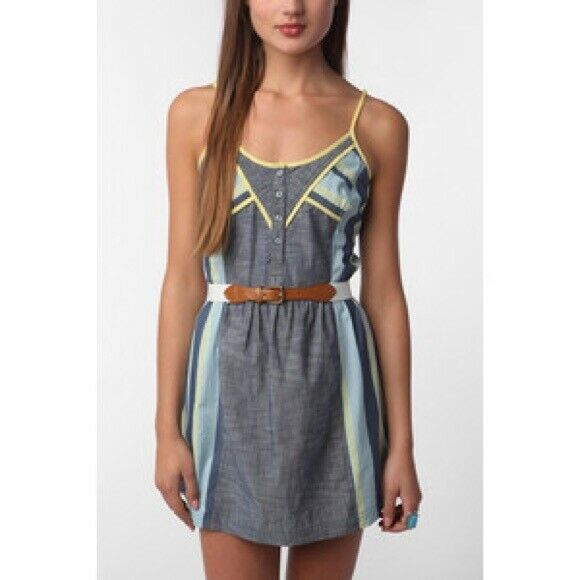Staring at Stars Urban Outfitter Pop Bound Chambray Mini Dress XS