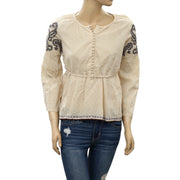 Odd Molly Anthropologie Swiss Dot Embroidered Blouse Top S