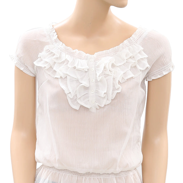 Hollister Smocked Blouse Top S