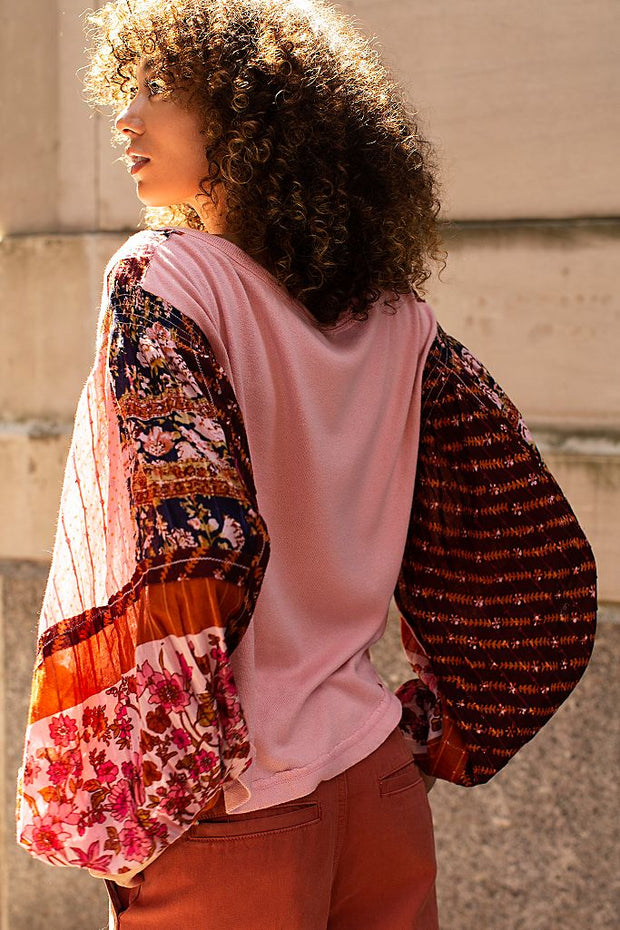 Free People Light Magic Henley Blouse Top