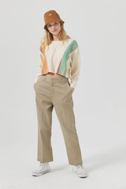 Urban Outfitters Saskia Pieced Embroidered Thermal Sweatshirt Crop Top