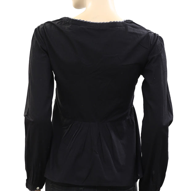 Odd Molly Anthropologie Embroidered Embellished Blouse Top XS