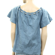 Ulla Johnson Solid Blue Blouse Top M