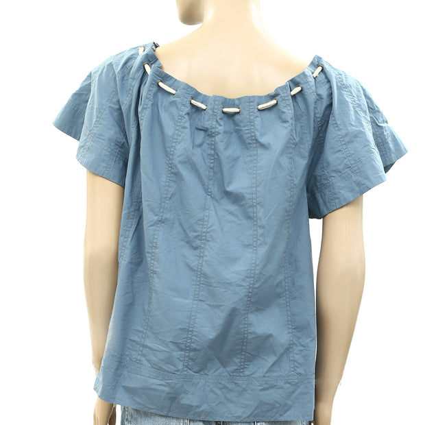 Ulla Johnson Solid Blue Blouse Top M