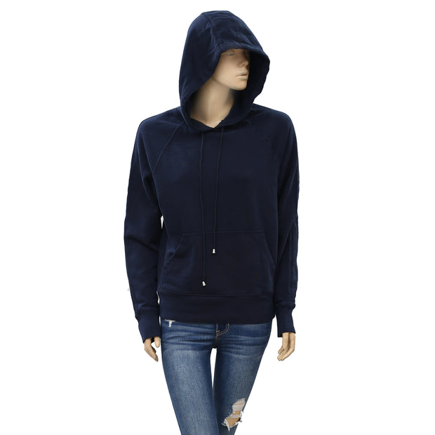 Zadig & Voltaire Navy Solid Hoodie Sweatshirt Top