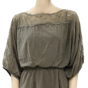 Free People Floral Lace Mini Tunic Dress S