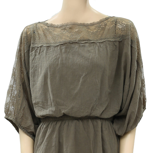 Free People Floral Lace Mini Tunic Dress S