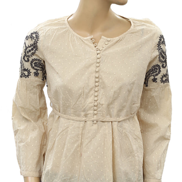 Odd Molly Anthropologie Swiss Dot Embroidered Blouse Top S