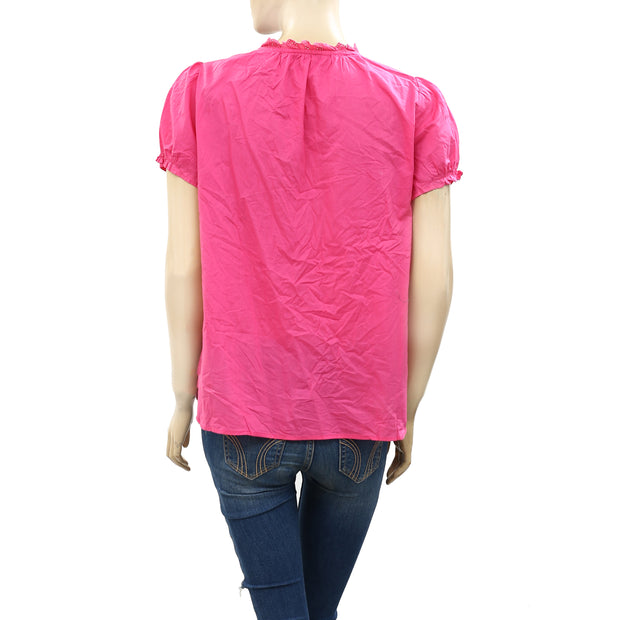 Odd Molly Anthropologie Sleeves Up Buttondown Blouse Top S-1
