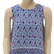 Ecote Urban Outfitters 印花蓝色背心衬衫上衣 XS