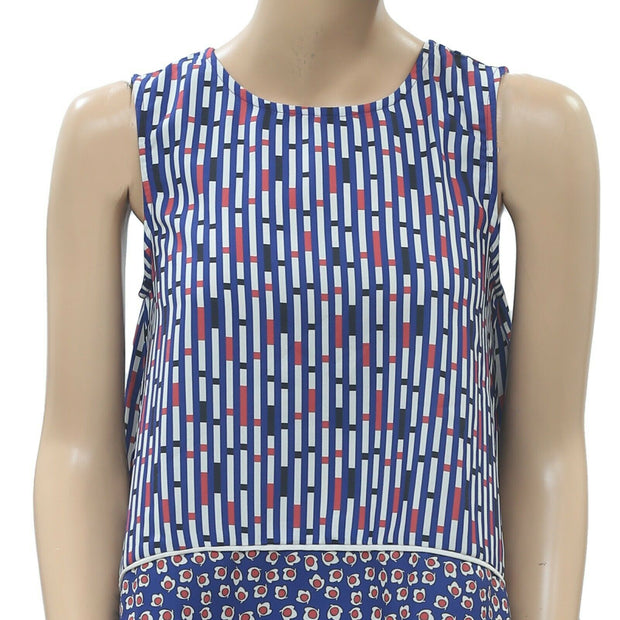 Ecote Urban Outfitters 印花蓝色背心衬衫上衣 XS