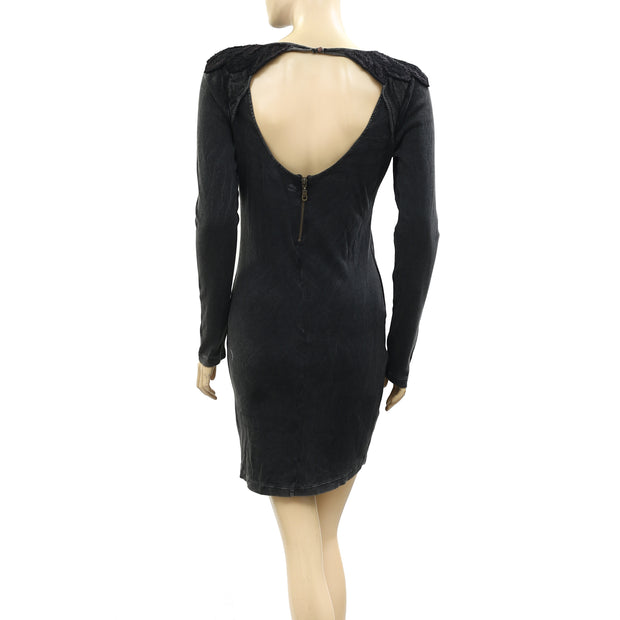 Billabong Patchwork Cutout Mini Tunic Dress S