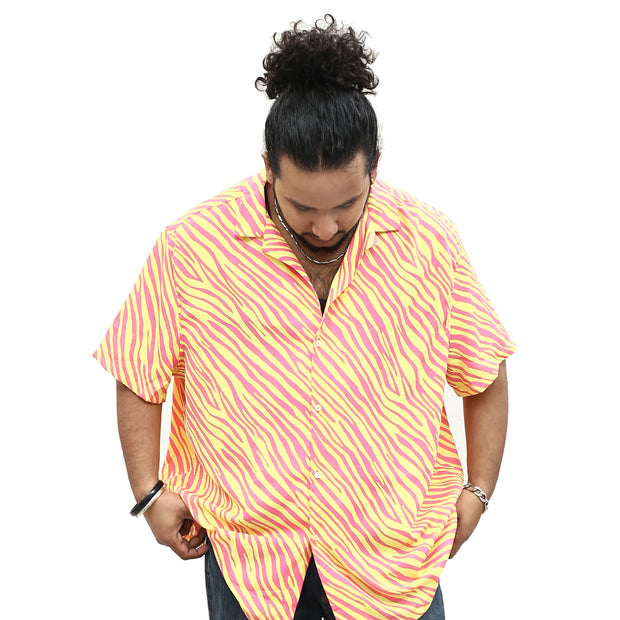 ASOS DESIGN Men's Regular Zebra Print Shirt S