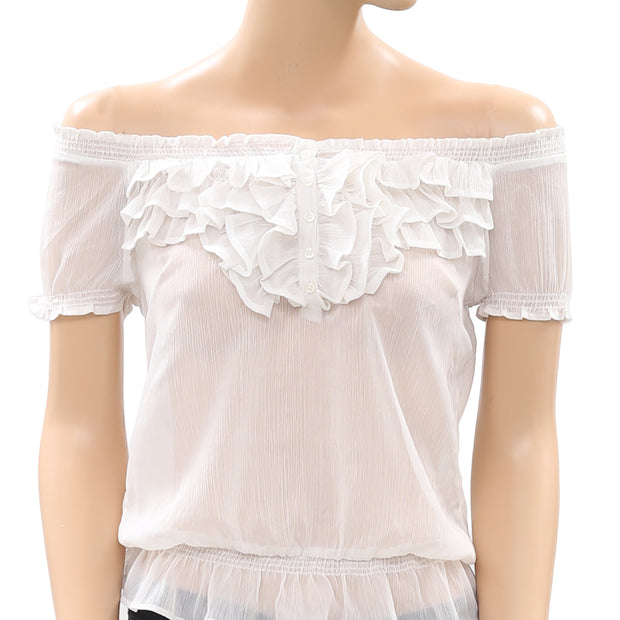 Hollister Smocked Blouse Top S