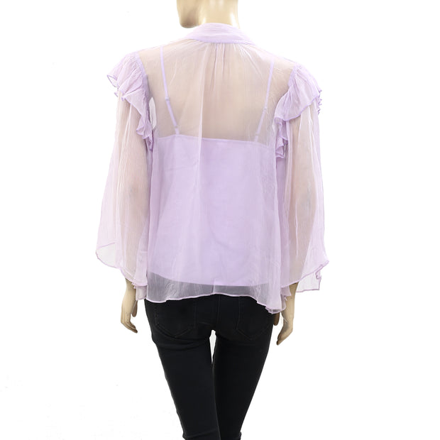 HappyXNature Kate Hudson Ruffle Blouse Top S