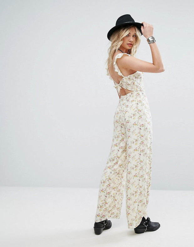 Denim & Supply by Ralph Lauren Open-Back Floral Printed Jumpsuit