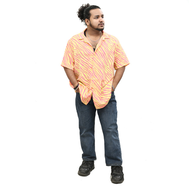 ASOS DESIGN Men's Regular Zebra Print Shirt S